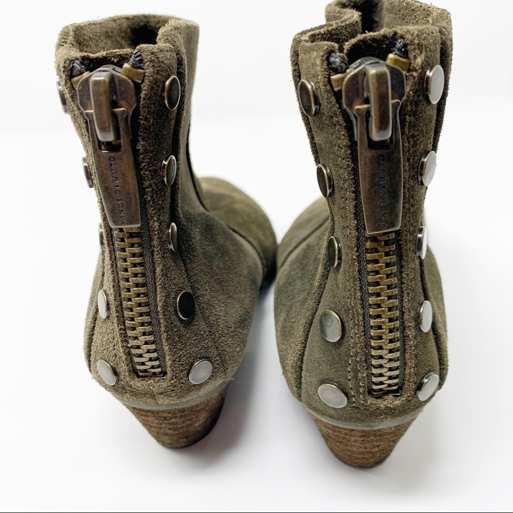 Vince Camuto Boot Cinza Army Green Studded Ankle - Picture 9 of 10
